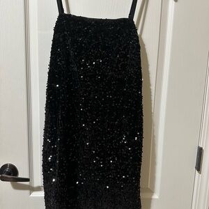 Elegant Black Sequin Skirt